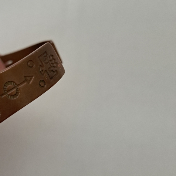 Vintage Native American Copper Cuff Bracelet Turquoise Stone Not Stamped - Picture 9 of 13